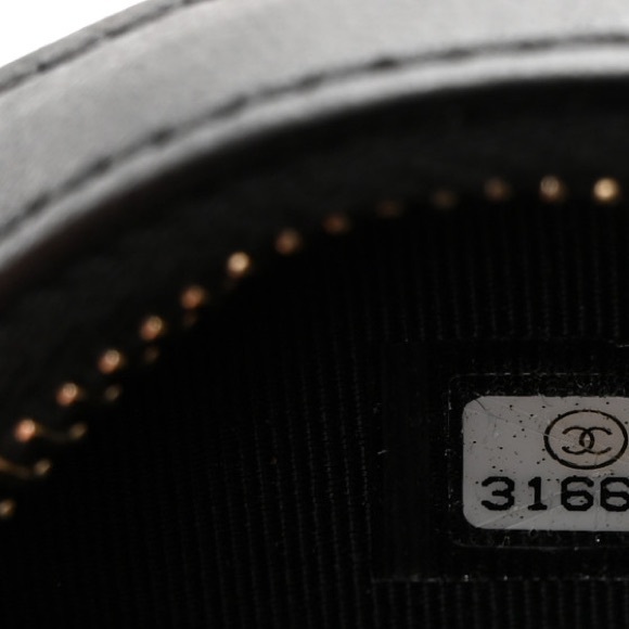 Chanel  Lambskin Quilted Chain Round Mini Clutch Black - Picture 9 of 16